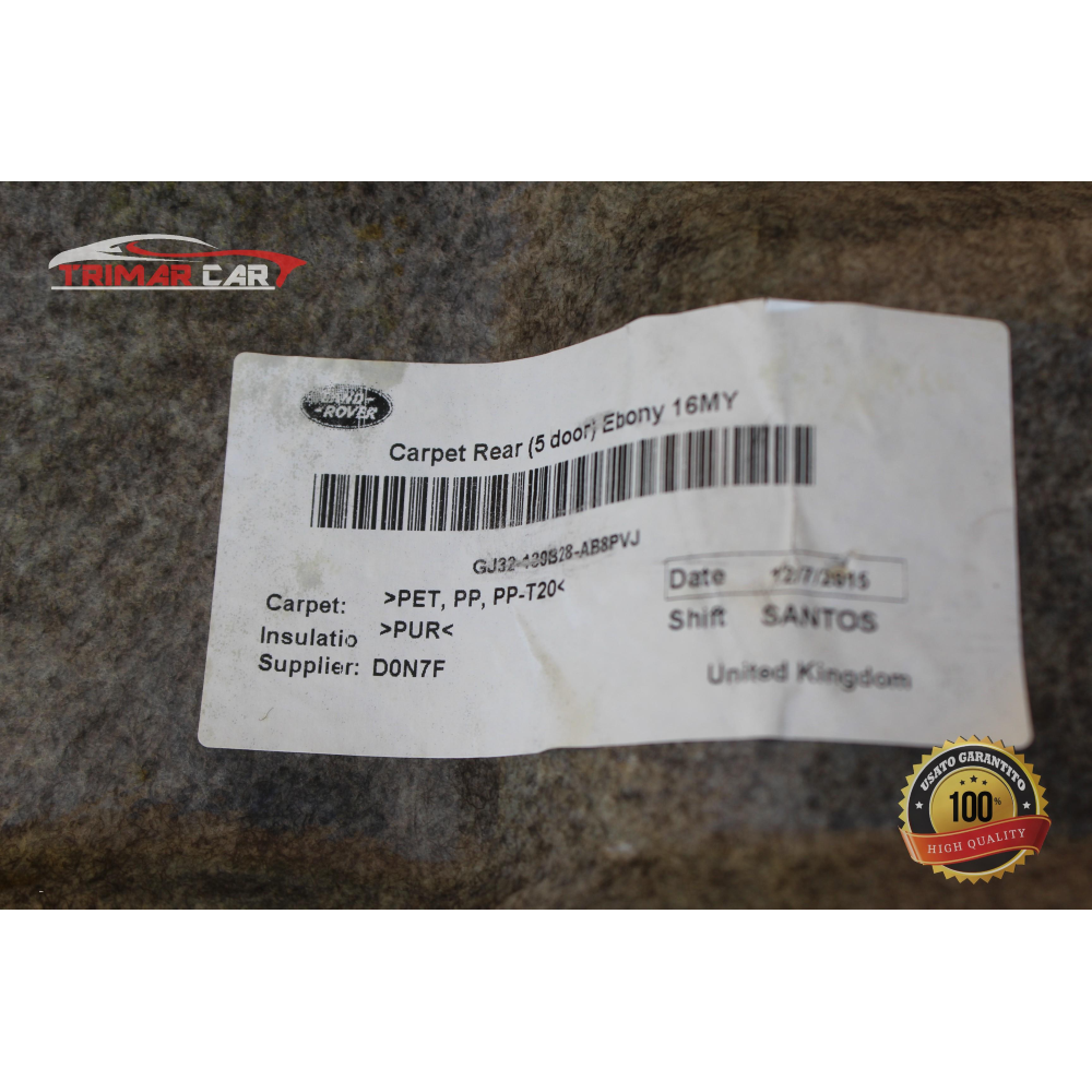 GJ32-13000-BA RIVESTIMENTO MOQUETTE TAPPEZZERIA INTERNA RANGE ROVER EVOQUE (L538)(2011 >) 2.0D 4X4 150CV 204DTD