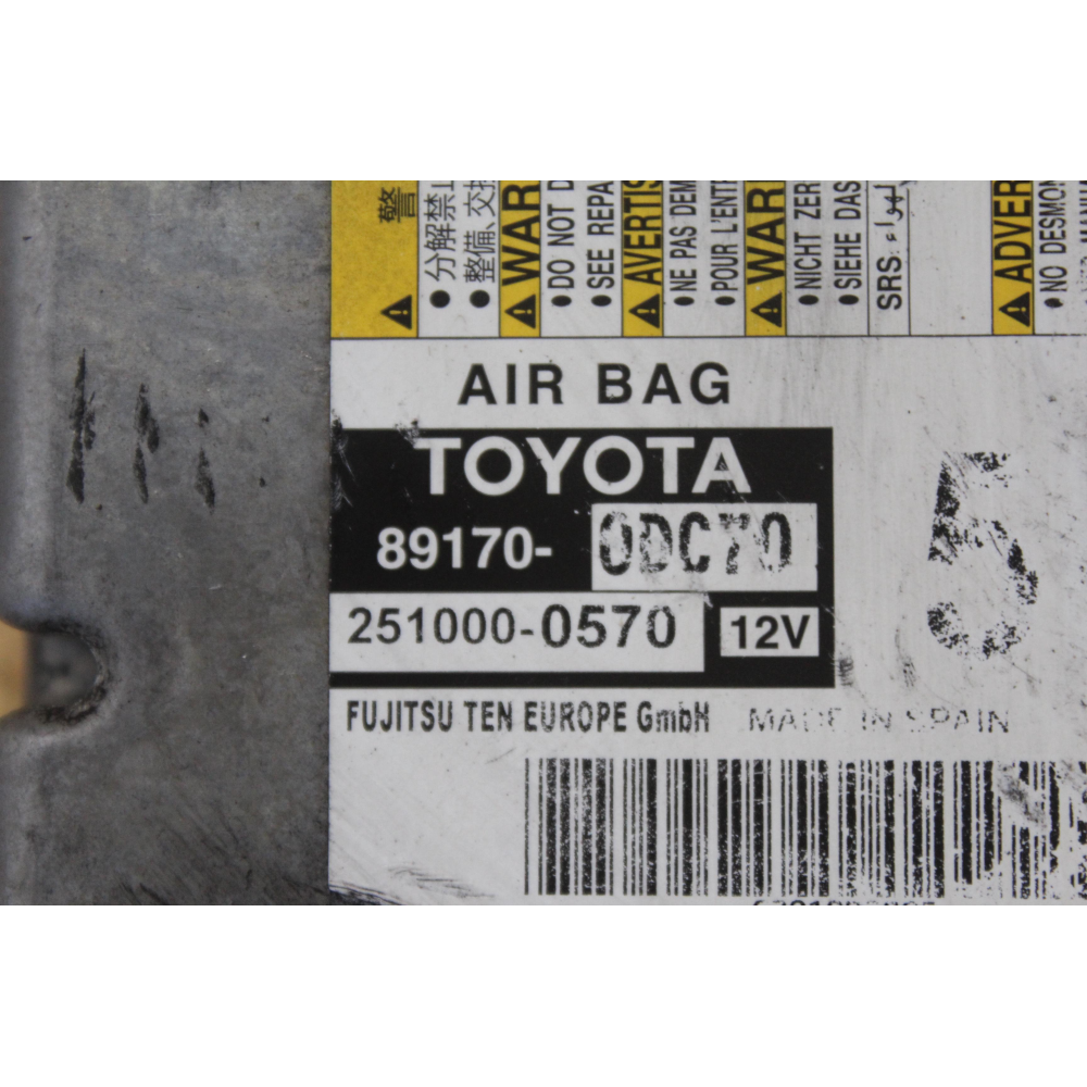 89170-0DC70 CENTRALINA SENSORE AIRBAG TOYOTA YARIS 3 III (P13)(2019) 1.5 HYBRID 73CV 54KW 1NZFXE