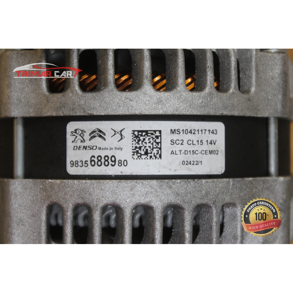 9835688980 150A ALTERNATORE PEUGEOT 208 2 II (UB_UP_UW_UJ_)(2019>) 1.5 BlueHDI 100 102CV 75KW YH01