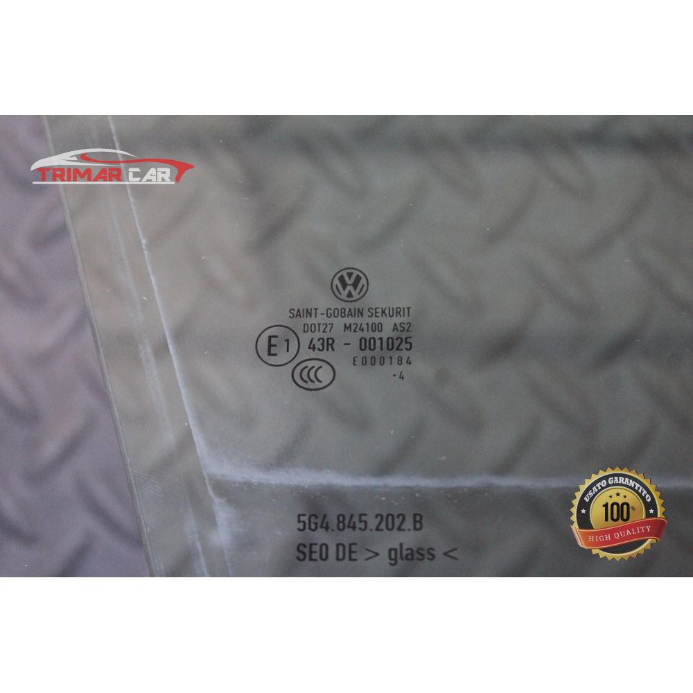 5G4845202B VETRO SCENDENTE PORTA ANTERIORE DESTRA VW GOLF 7 VII VARIANT (2013 >) 1.6 TDI 105CV 77KW COD MOT; CLH