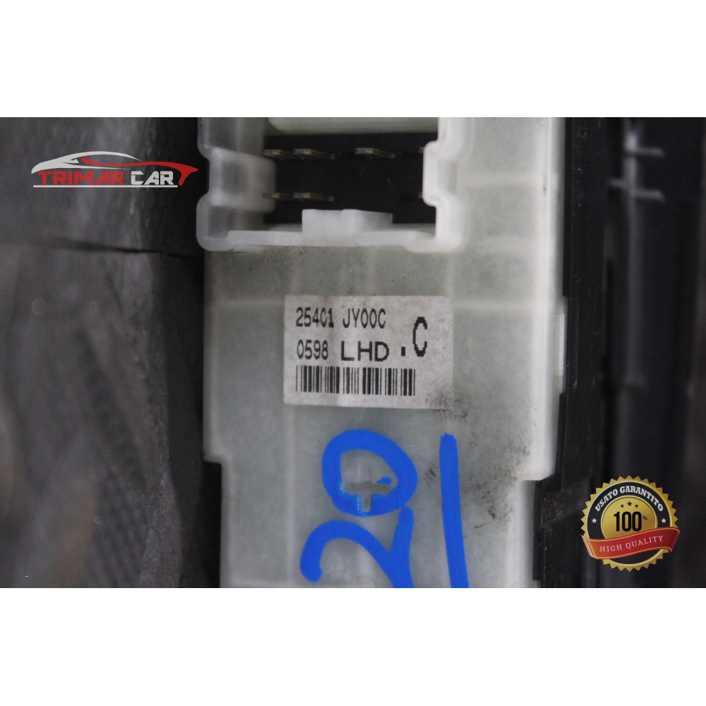 25401JY00C PULSANTIERA ALZAVETRO ANTERIORE SX SINISTRA RENAULT KOLEOS 1 I (HY)(2008 >) 2.0 DCI 150CV 110 KW COD MOT. M9RG832