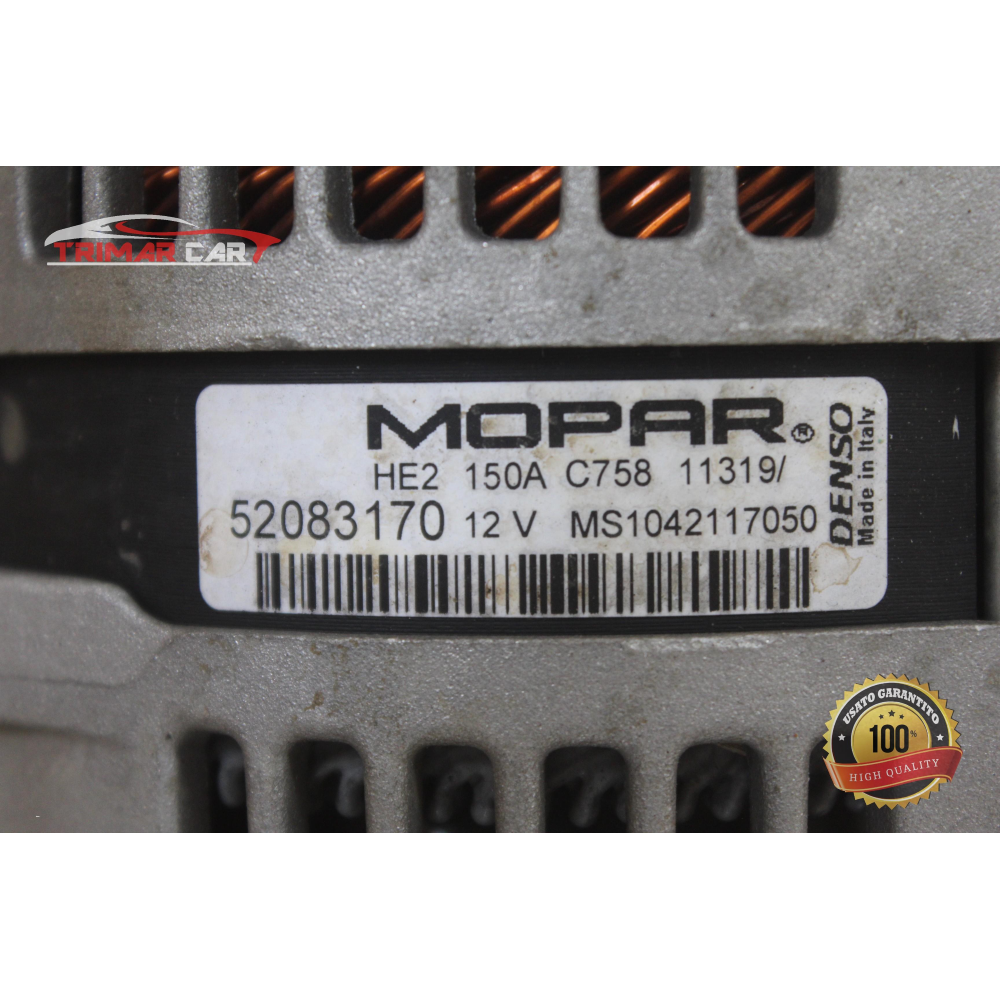 52083172 150A ALTERNATORE ALFA ROMEO JEEP FIAT 1.6CRD 2.0MJET 2.2CRDI