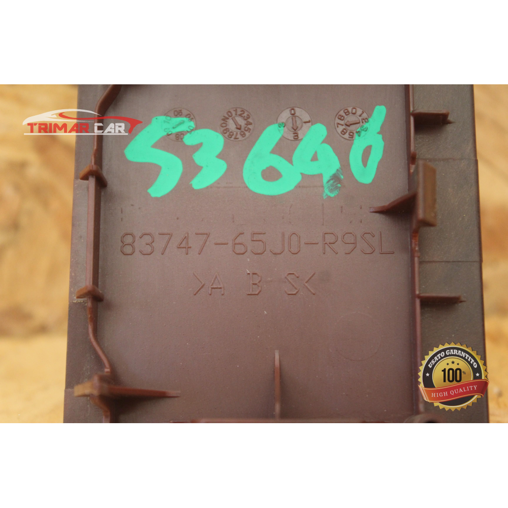 83747-65J0 INTERRUTTORE ALZAVETRO POSTERIORE SINISTRO SUZUKI GRAND VITARA 2 II (JT,TE,TD)(05-15) 1.9 DDIS 129CV 95KW 4X4 F9QB264