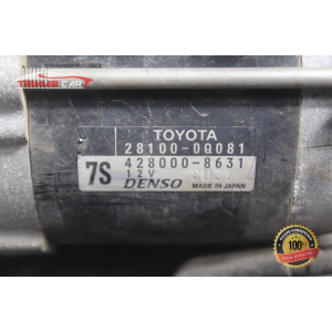 428000-8631 MOTORINO AVVIAMENTO TOYOTA YARIS 3 III (P13)(2010 >) 1.0 69CV 51KW COD MOT; 1KR-Y52