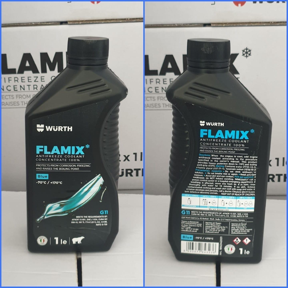 LIQUIDO RADIATORE ANTIGELO WURTH BLU PURO 12x1 LT