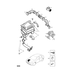 TUBO ASPIRAZIONE ARIA OPEL ZAFIRA A / ASTRA G [1998-2005] 2.0 DTI COD: 24411600
