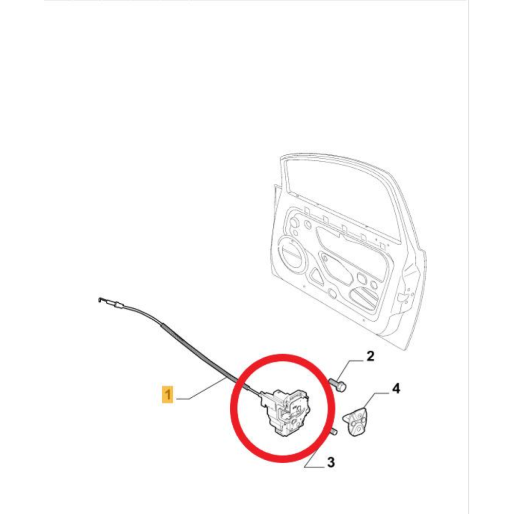 521915050 SERRATURA SPORTELLO ANTERIORE SINISTRA FIAT PANDA 3 (312,319)(2012 >)