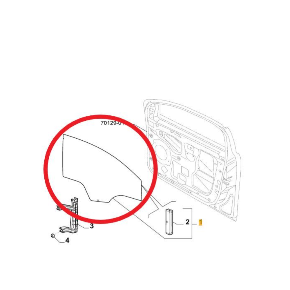 51833743 VETRO SCENDENTE PORTA ANTERIORE DESTRA LANCIA YPSILON 3 (312)(2011 >)