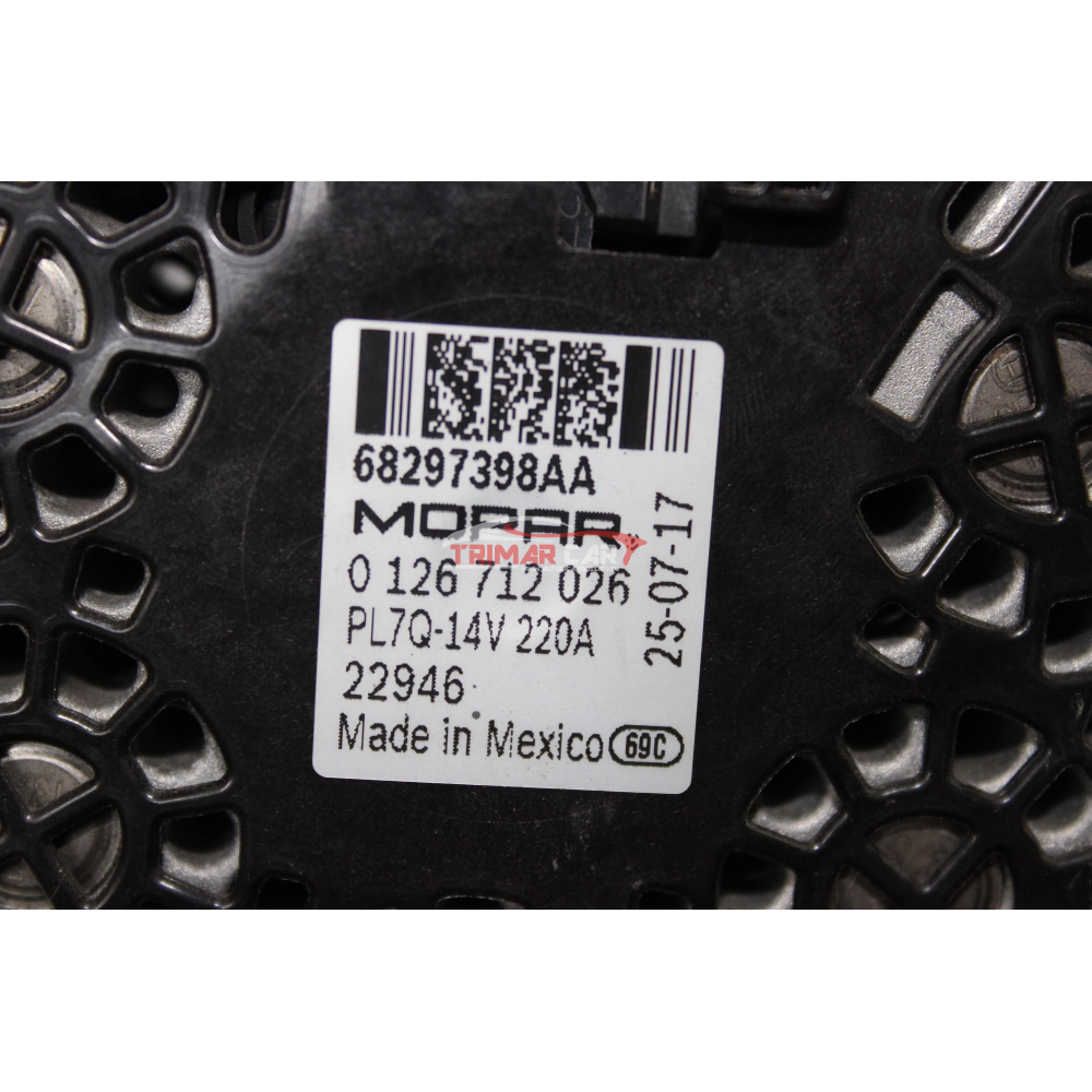 K68297398AA 0126712026 220A ALTERNATORE JEEP WRANGLER 4 IV (JL)(2021 >) 2.2 MJET 200CV 147KW EBH