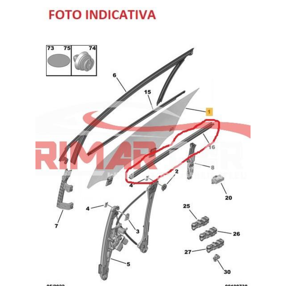 9811247180 RASCHIAVETRO INTERNO ANTERIORE DESTRO PEUGEOT 5008 2 II(2016 >) 1.5 BlueHDi 131CV 96KW YHZ YH01 DV5RC