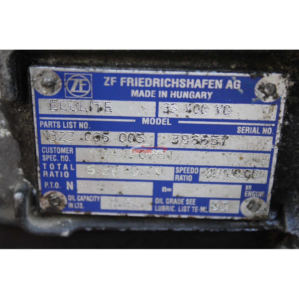 1323066005 504250261 CAMBIO MARCE MANUALE 6M IVECO DAILY 4 IV (2006-2011) 3.0D 35C18, 35S18 176CV 130KW F1CE0481H