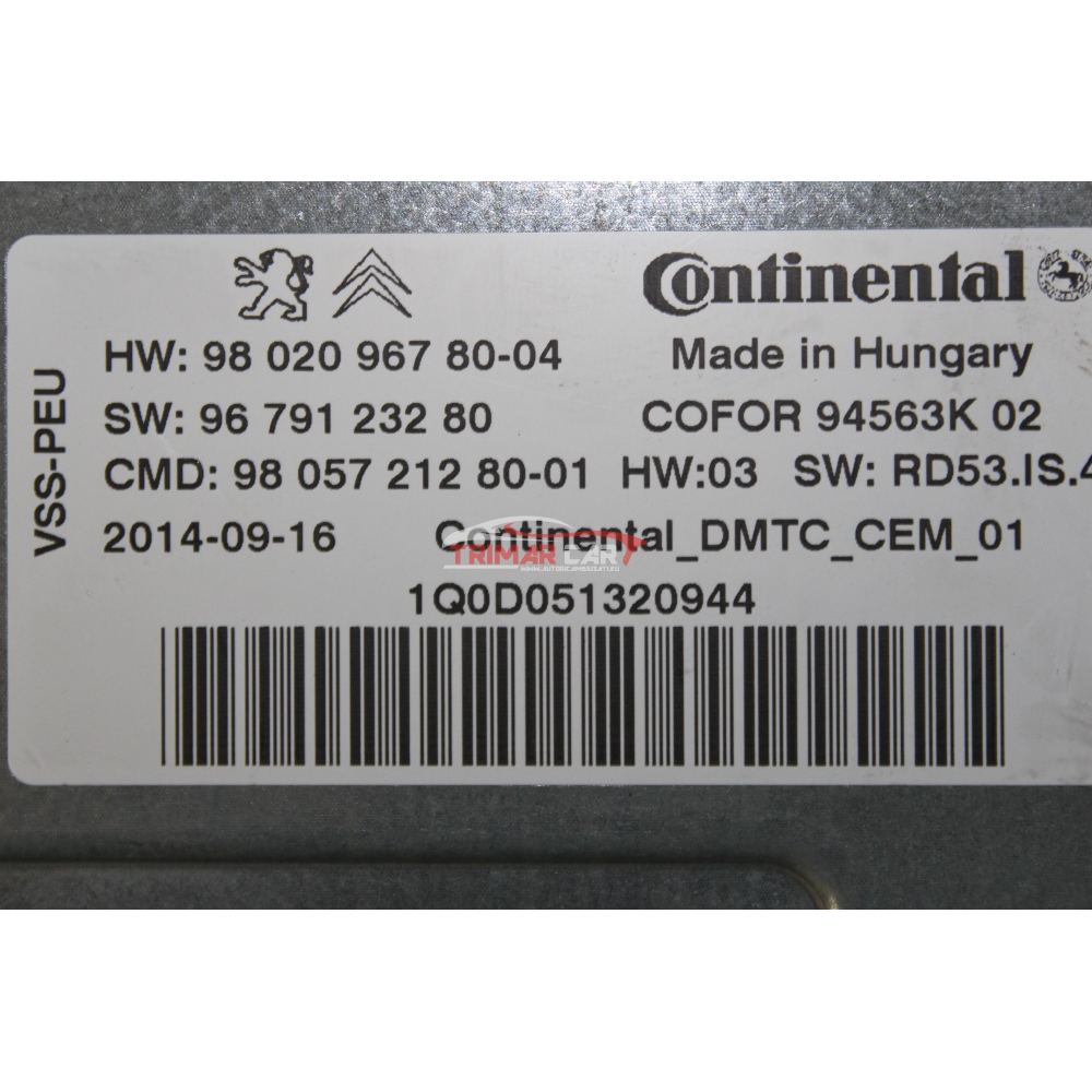 9805721280 CENTRALINA KIT START & STOP PEUGEOT 2008 (CU)(2013 >) 1.6 HDI 92CV 68KW 9H06 9HP