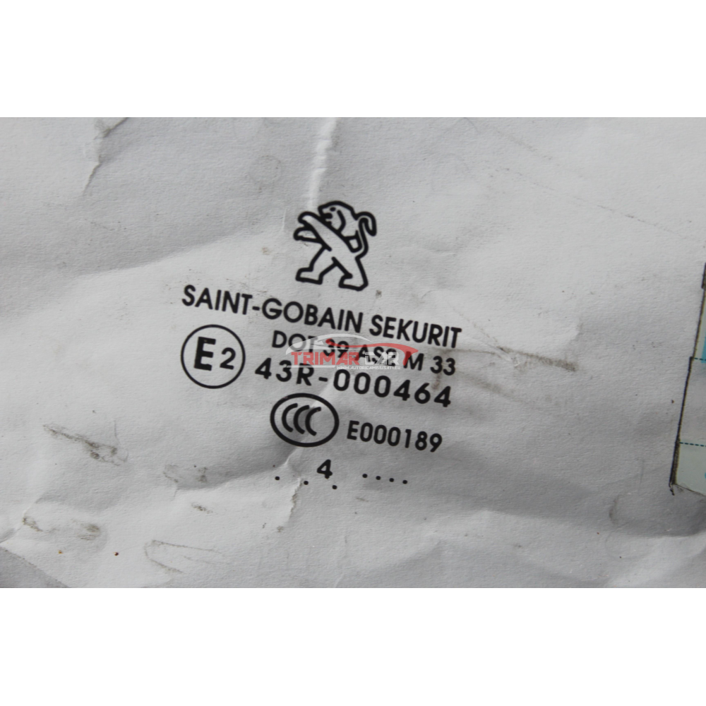 43R-000464 VETRO SCENDENTE PORTA ANTERIORE DESTRA PEUGEOT 2008 (CU)(2013 >) 1.6 HDI 92CV 68KW 9H06 9HP