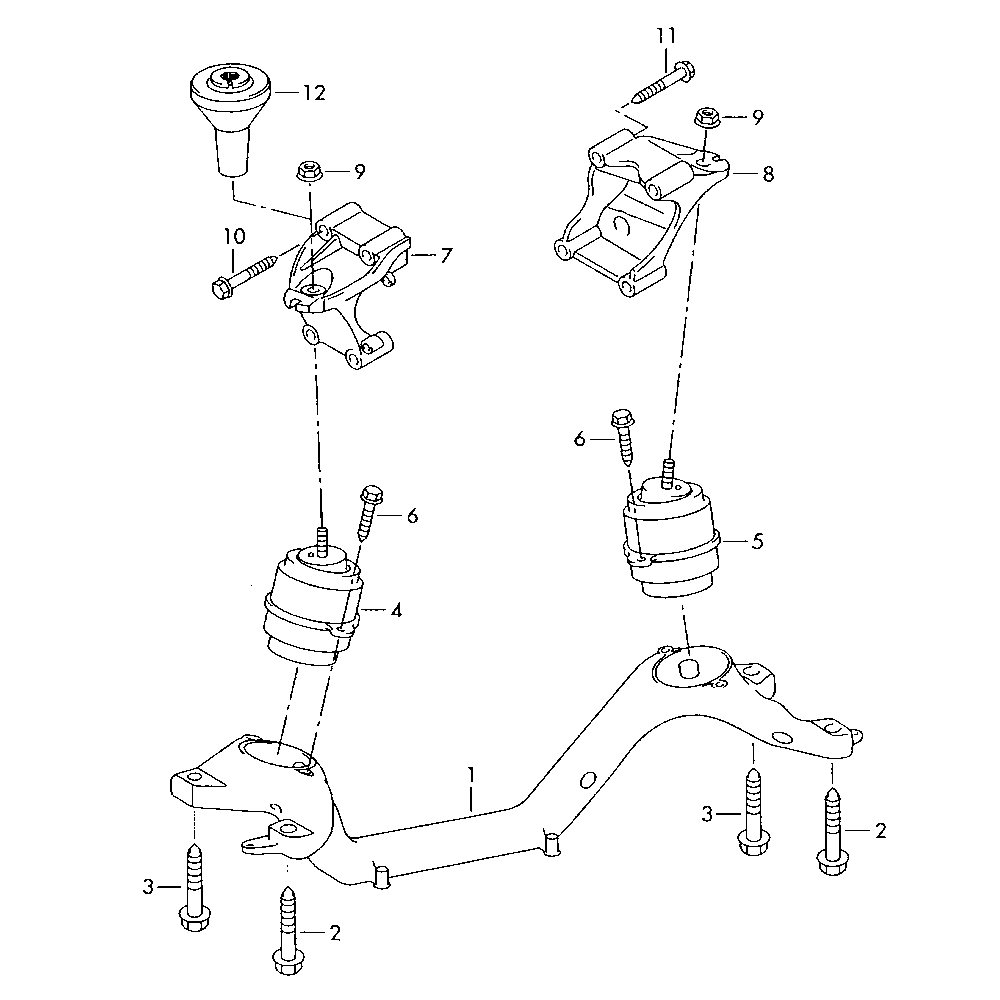 SUPPORTO MOTORE AUDI Q7 (4L) [2005-2015] 3.0 TDI V6 (176KW) 240CV 24V 7L8199131A