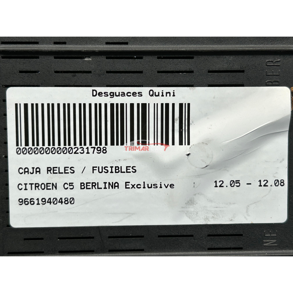 9661940480 CENTRALINA SCATOLA PORTAFUSIBILI BSM BCI CITROEN C4 PICASSO 1 I (UD)(06-13)
