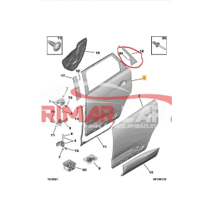 9813816080 MODANATURA SPORTELLO POSTERIORE DESTRO PEUGEOT 5008 2 II(2016 >) 1.5 BlueHDi 131CV 96KW YHZ YH01 DV5RC