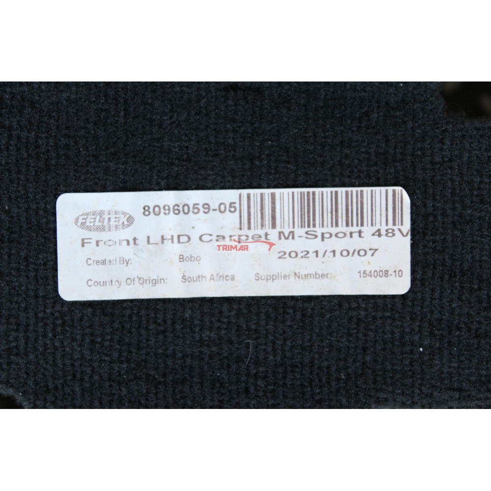 51478096059 RIVESTIMENTO MOQUETTE ANTERIORE BMW X3 (G01)(2017 >) XDRIVE 20D MILD-HYBRID 190CV 140KW B47D20B