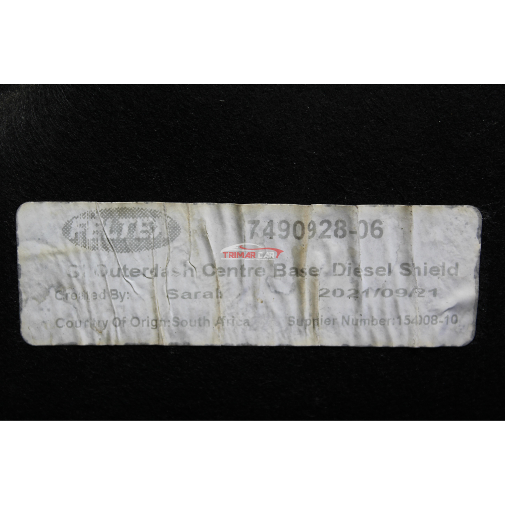 51487490928 INSONORIZZAZIONE PARATIA MOTORE BMW X3 (G01)(2017 >) XDRIVE 20D MILD-HYBRID 190CV 140KW B47D20B