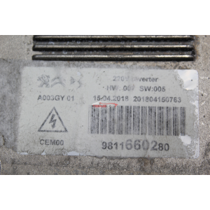 9811660280 CENTRALINA MODULO CONVERTITORE ELETTRICO PEUGEOT 3008 SUV (2016 >) 2.0 BlueHDi 180 177CV 130KW AH01 // EHZ