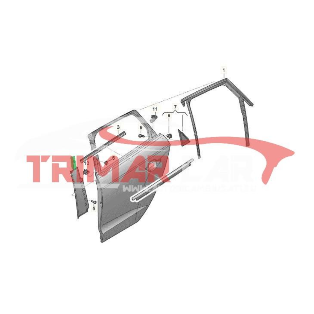 8V4839901B MODANATURA SPORTELLO POSTERIORE SINISTRO AUDI A3 SPORTBACK (8VA,8VF)(2015) 1.6 TDI 110CV 81KW CXXB