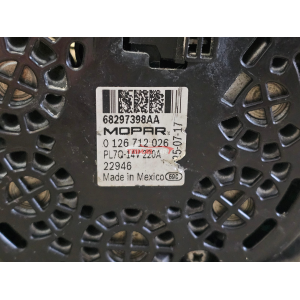 0126712026 68297398AA 220A ALTERNATORE JEEP WRANGLER 4 IV (JL)(2017 >) 2.2 MJET