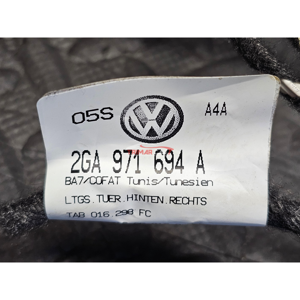 2GA971694A CAVI CABLAGGIO PORTA POSTERIORE DESTRA VOLKSWAGEN T-ROC (A11)(2017 >) 2.0 TDI 4motion 150CV 110KW DTTC