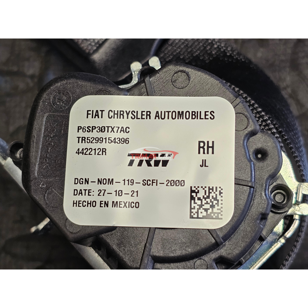 P6SP30TX7AC CINTURA SICUREZZA POSTERIORE DESTRA JEEP WRANGLER 4 IV (JL)(2017 >) 2.0 T-GDI 272CV 200KW 46339240 EC1