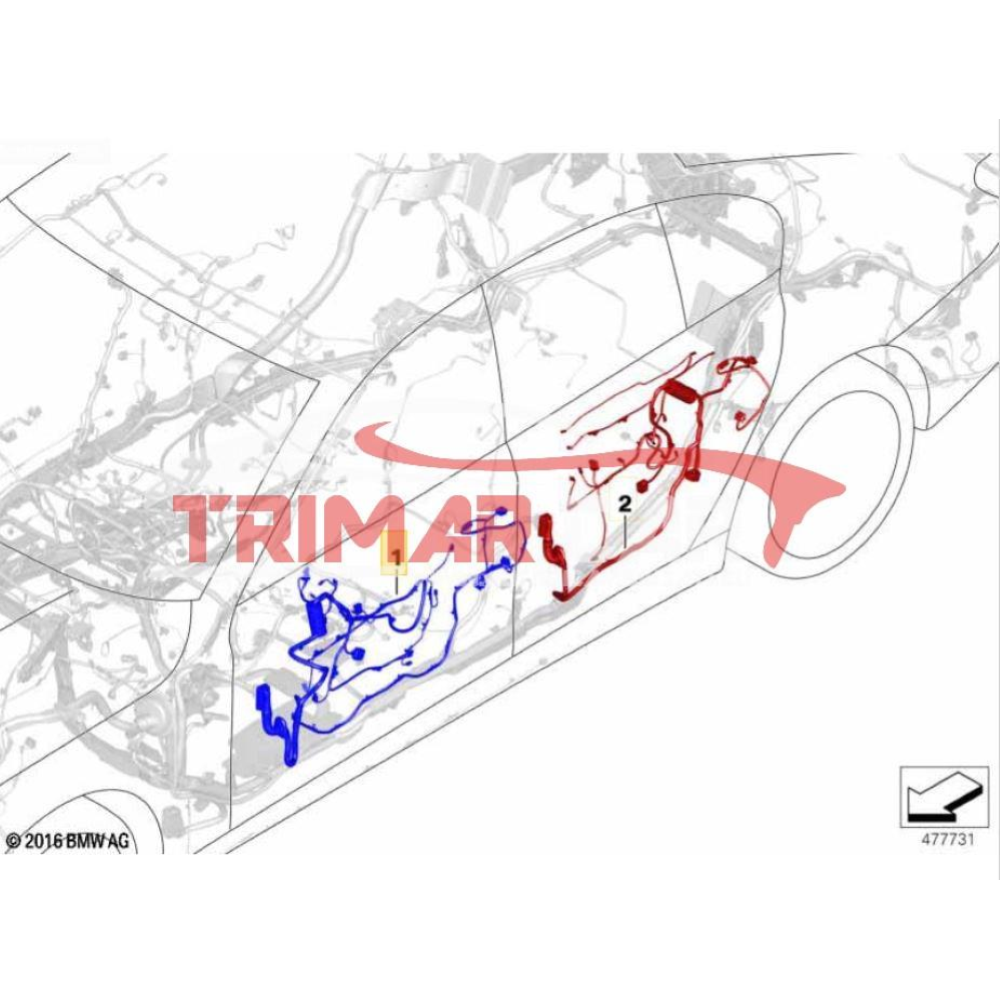 61128714778 CAVI CABLAGGIO PORTA ANTERIORE SINISTRA BMW SERIE 5 TOURING (G31)(2017 >) 520 D XDRIVE 190CV 140KW B47D20A