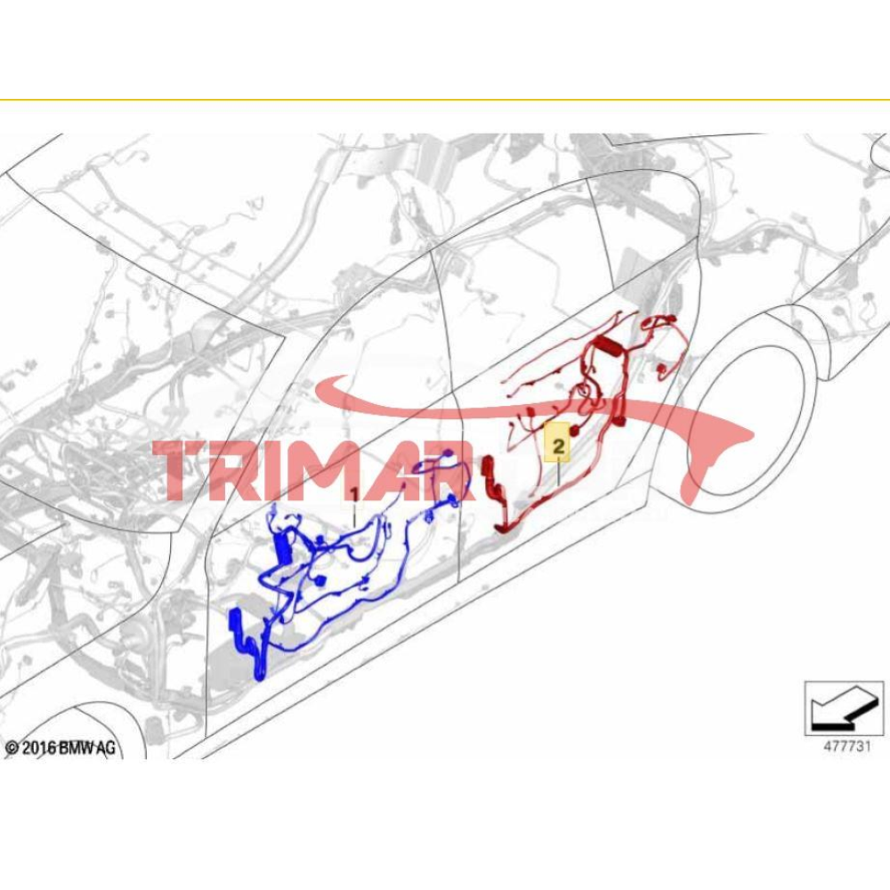 61128714784 CAVI CABLAGGIO PORTA POSTERIORE SINISTRA BMW SERIE 5 TOURING (G31)(2017 >) 520 D XDRIVE 190CV 140KW B47D20A
