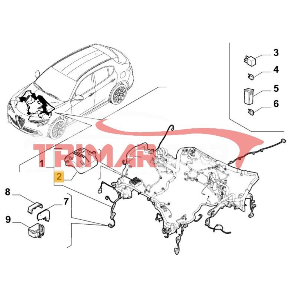 50557460 CAVO CAVI CABLAGGIO MOTORE ALFA ROMEO STELVIO (949)(2016>) 2.2 JTDM Q4 190CV 132KW 46346359