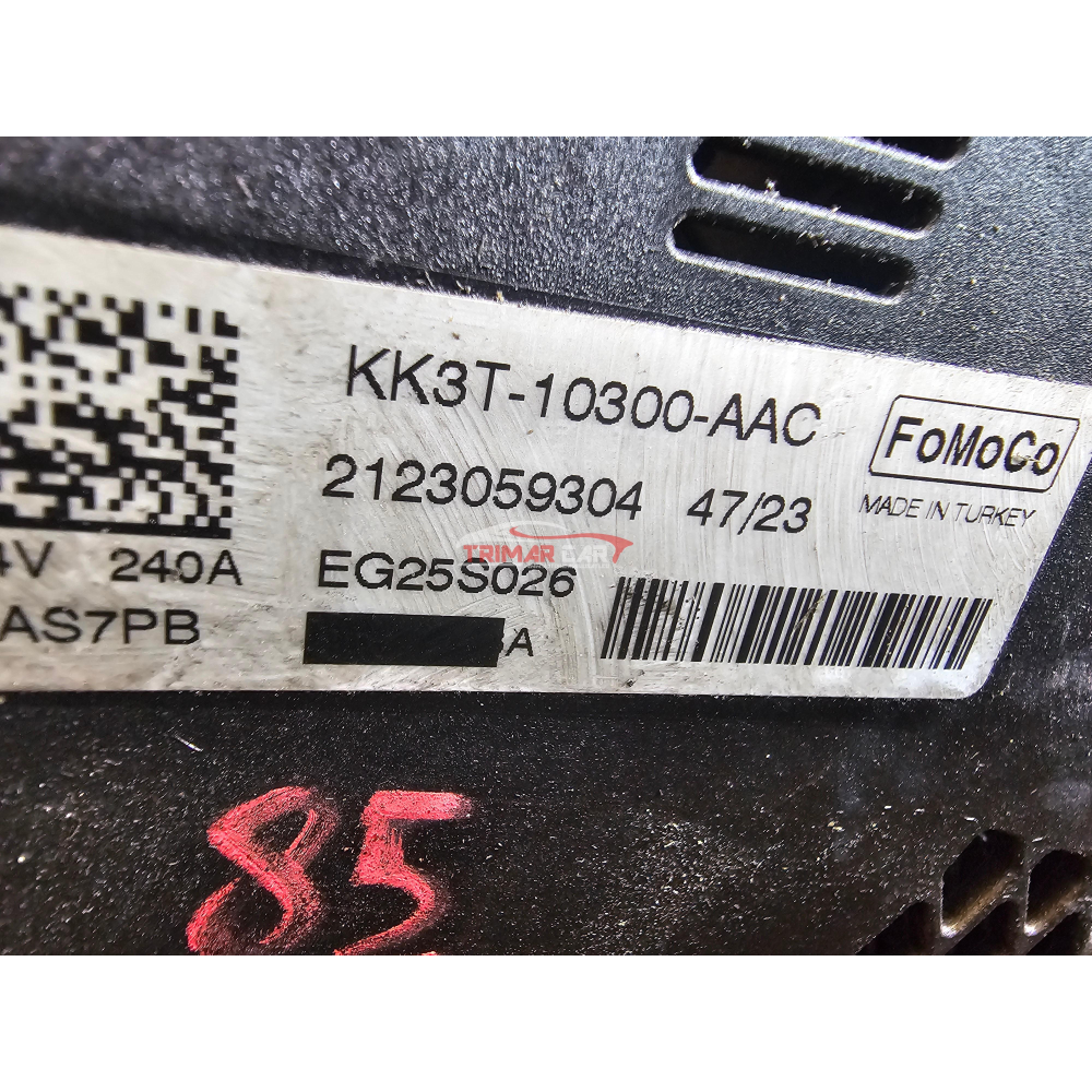 14V 240A EG25S026 KK3T-10300-AC KK3T10300AC ALTERNATORE FORD TRANSIT 2.0 ECOBLUE
