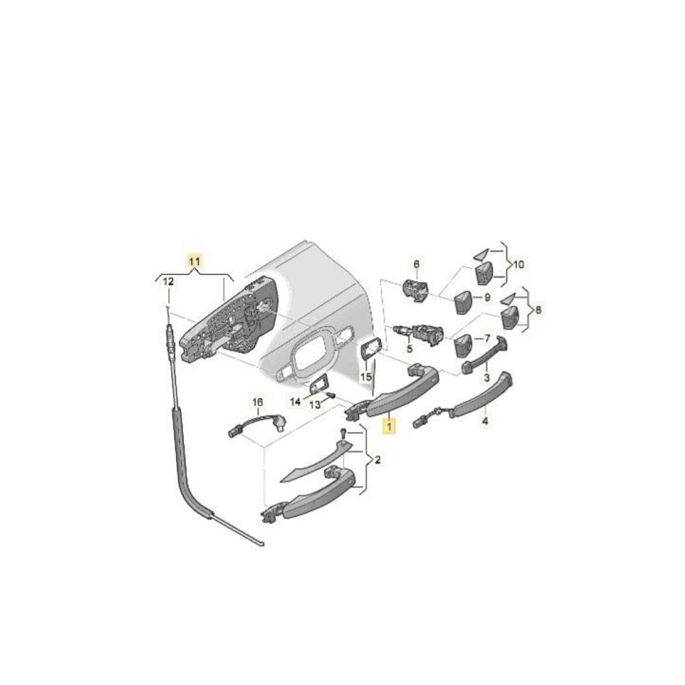 4H0837205GRU MANIGLIA ESTERNA ANTERIORE SINISTRA AUDI A6 AVANT (4G5,4GD,C7)(2018)