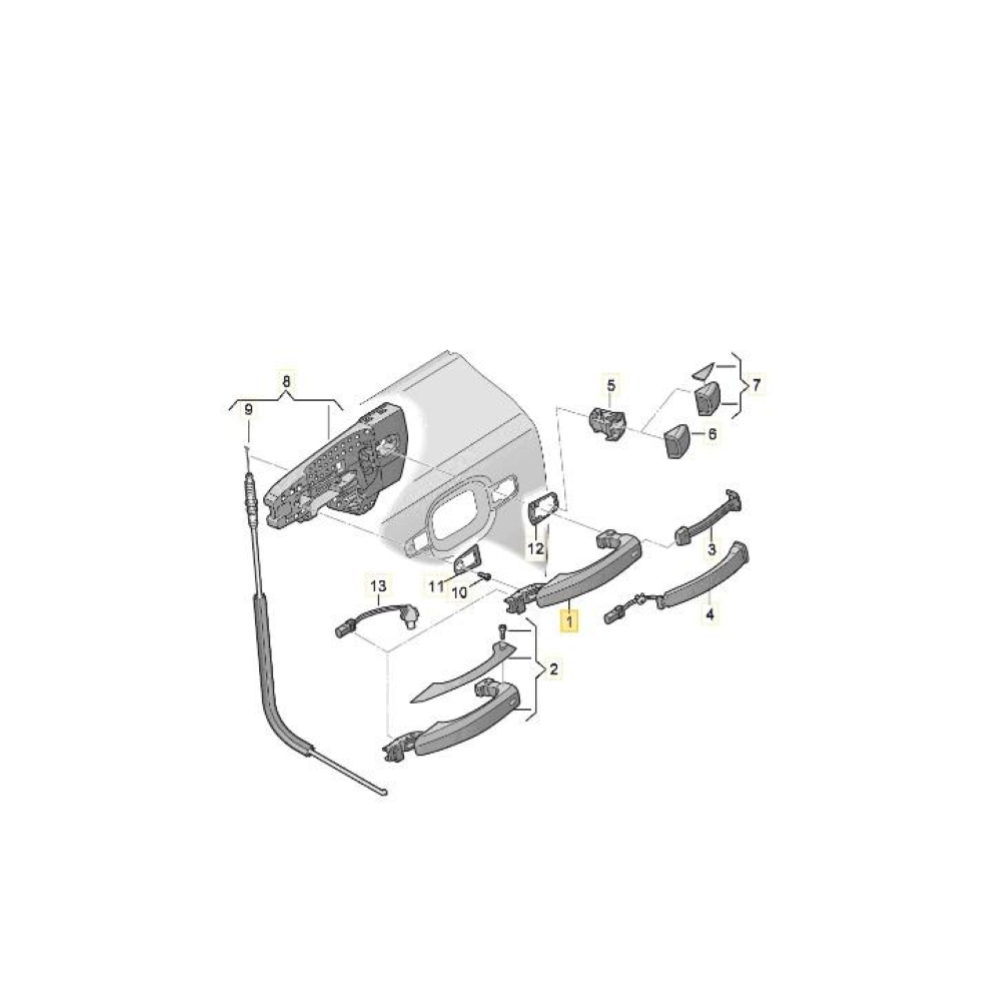 4H0837205GRU MANIGLIA ESTERNA POSTERIORE SINISTRA AUDI A6 AVANT (4G5,4GD,C7)(2018)