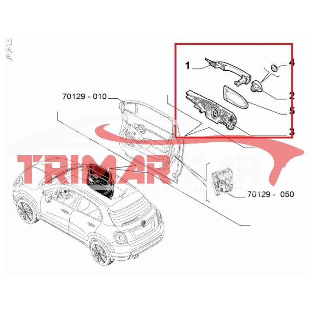 735670461 MANIGLIA ESTERNA ANTERIORE SINISTRA FIAT 500X (334)(2022)