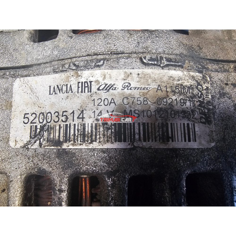 120A 14V 52003514 MS1012101332 ALTERNATORE ABARTH 500 1.4