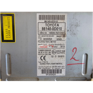 861400D010 86140-0D010 LETTORE CD AUTORADIO NAVIGATORE GPS TOYOTA YARIS 3 III (P13)(2013) 1.0 69CV 51KW 1KRFE