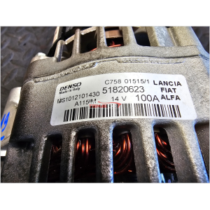 51820623 MS1012101430 100A 14V ALTERNATORE ALFA ROMEO FIAT LANCIA  1.6 1.9 2.0 MULTIJET