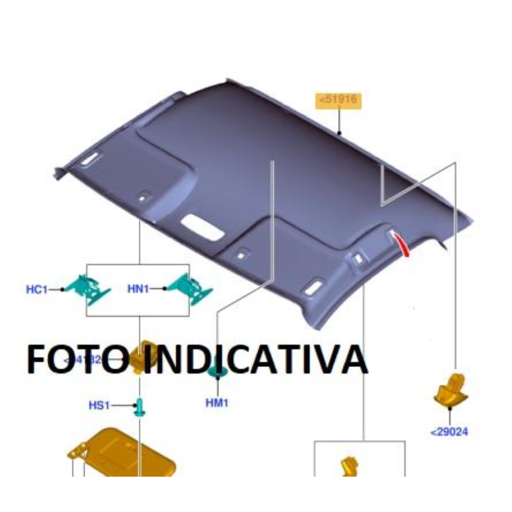 AB39-2551916-CK3BMA RIVESTIMENTO INTERNO TETTO CIELO FORD RANGER (TKE)(2015>)