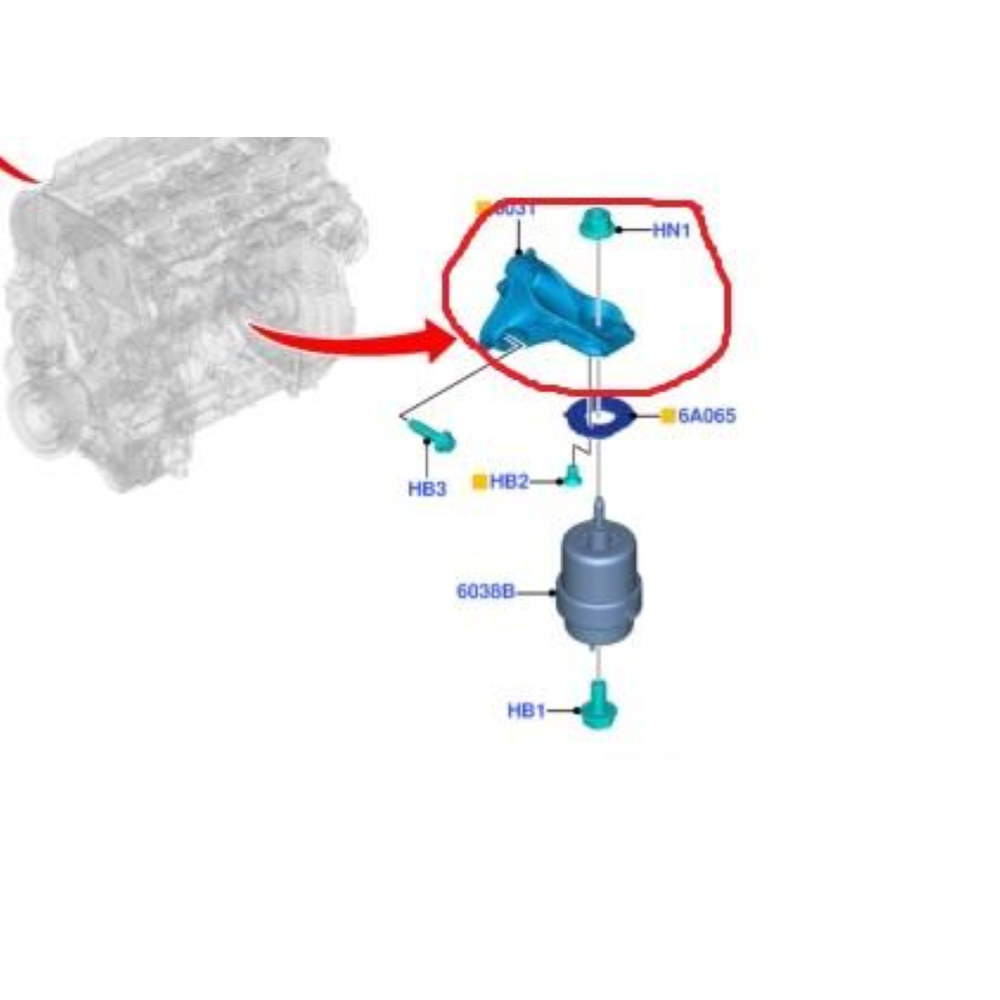 2214921 JB3G-6046-AA SUPPORTO MOTORE DESTRO FORD RANGER (TKE)(2019>) 2.0D EcoBlue 4X4 170CV 125KW BC2X