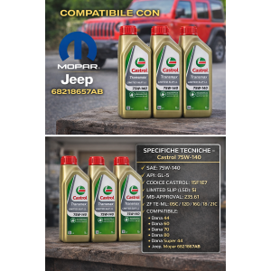 Olio Differenziale 75W-140 Castrol 3L API GL-5 Jeep Mopar 68218657AB 