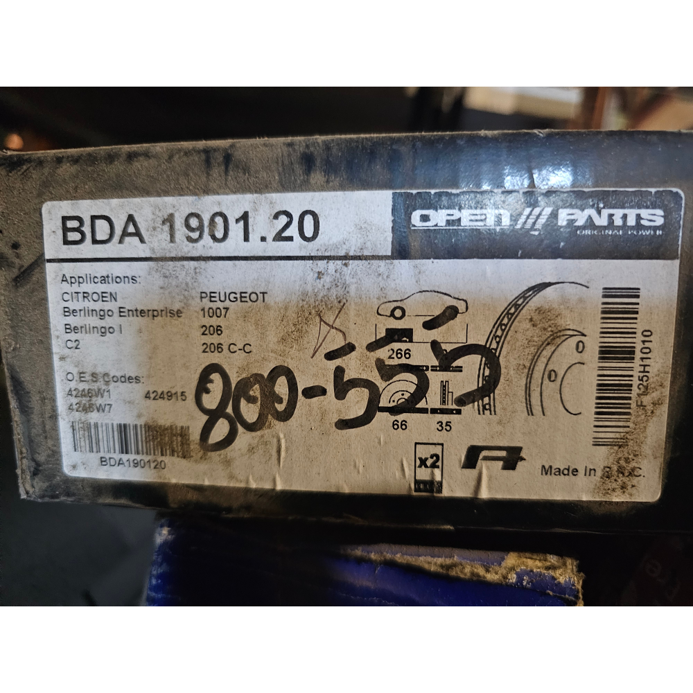BDA190120 4246W1 DDF1140 COPPIA DISCHI FRENO ANTERIORI CITROEN DS FIAT OPEL PEUGEOT