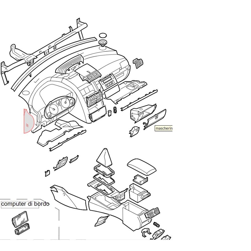 RIVESTIMENTO CRUSCOTTO INTERNO AIRBAG DX PEUGEOT 407 SW (6E) [2004-2011] 9644560077