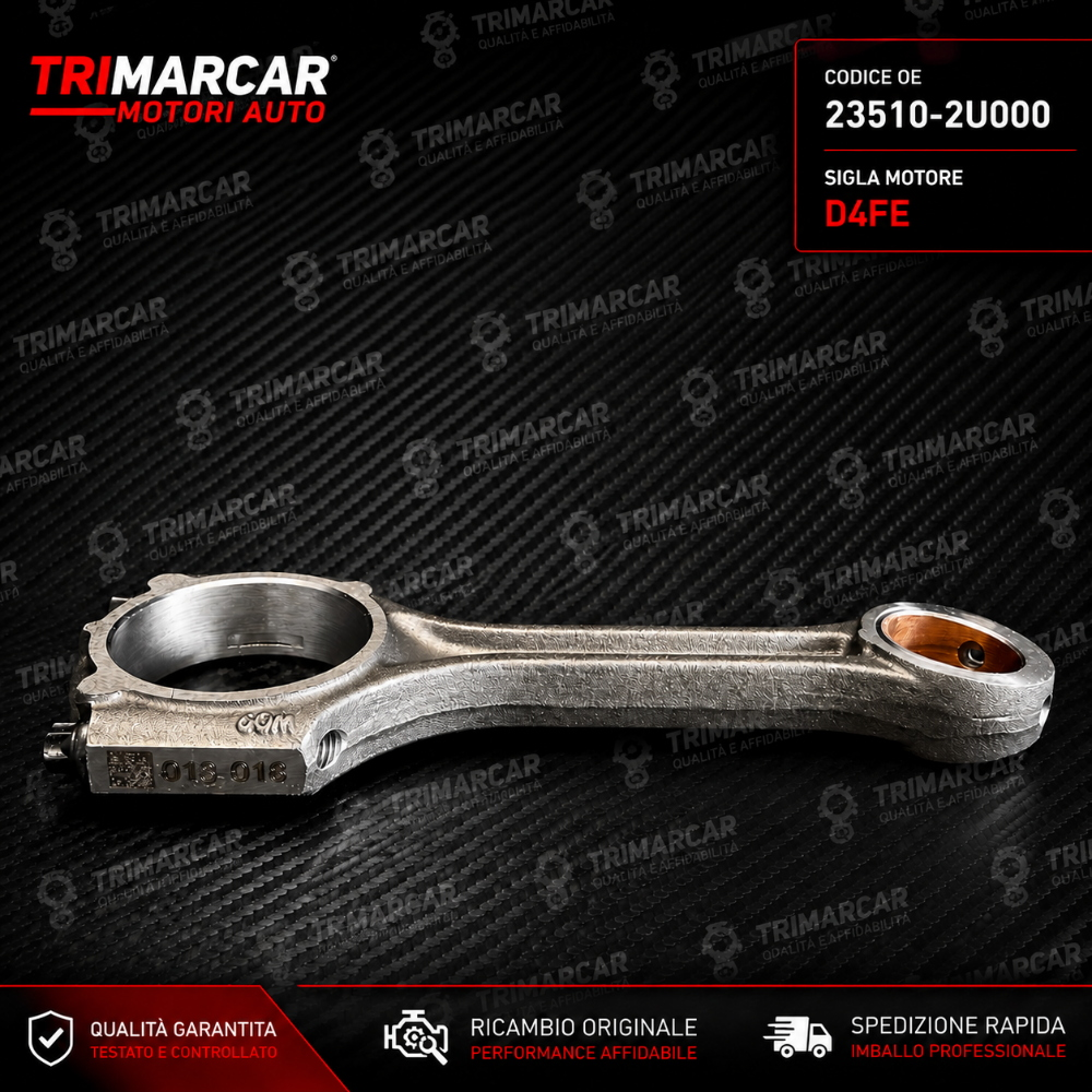 KIT 4 BIELLE Motore Hyundai Kia 1.6 D4FE 23510-2U000 OEM Nuova