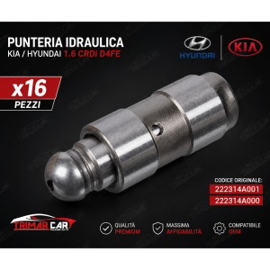 Kit 16 PUNTERIA IDRAULICA Motore Kia Hyundai 1.6 CRDi D4FE 222314A001 / 222314A000 