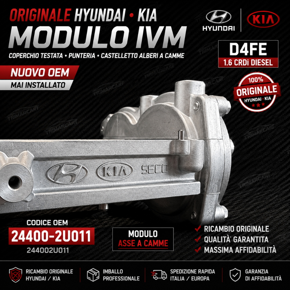 Coperchio testata IVM Originale Hyundai Kia 1.6D D4FE 244002U011 Sportage Tucson