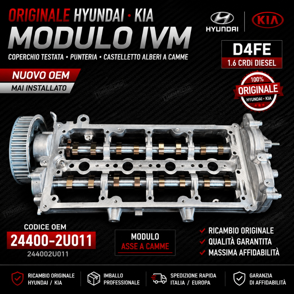 Coperchio testata IVM Originale Hyundai Kia 1.6D D4FE 244002U011 Sportage Tucson