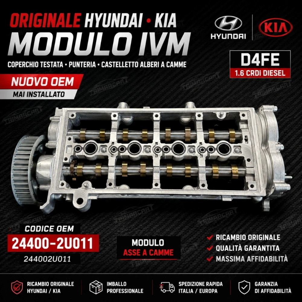 Coperchio testata IVM Originale Hyundai Kia 1.6D D4FE 244002U011 Sportage Tucson