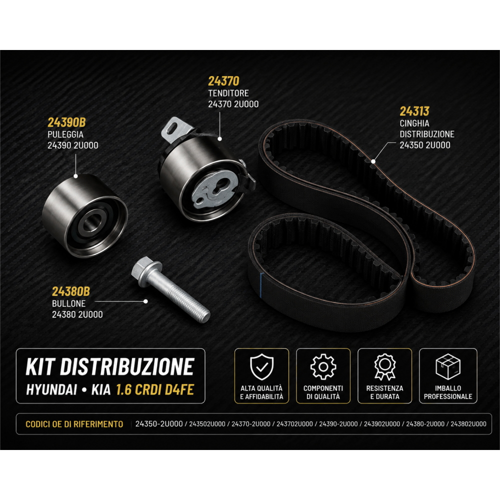 KIT DISTRIBUZIONE HYUNDAI KIA 1.6 CRDi D4FE