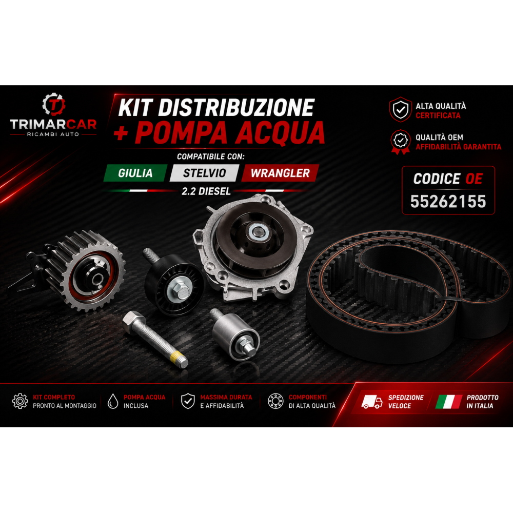 KIT DISTRIBUZIONE + POMPA ACQUA ALFA ROMEO GIULIA STELVIO 2.2 DIESEL 6000629058 55262155