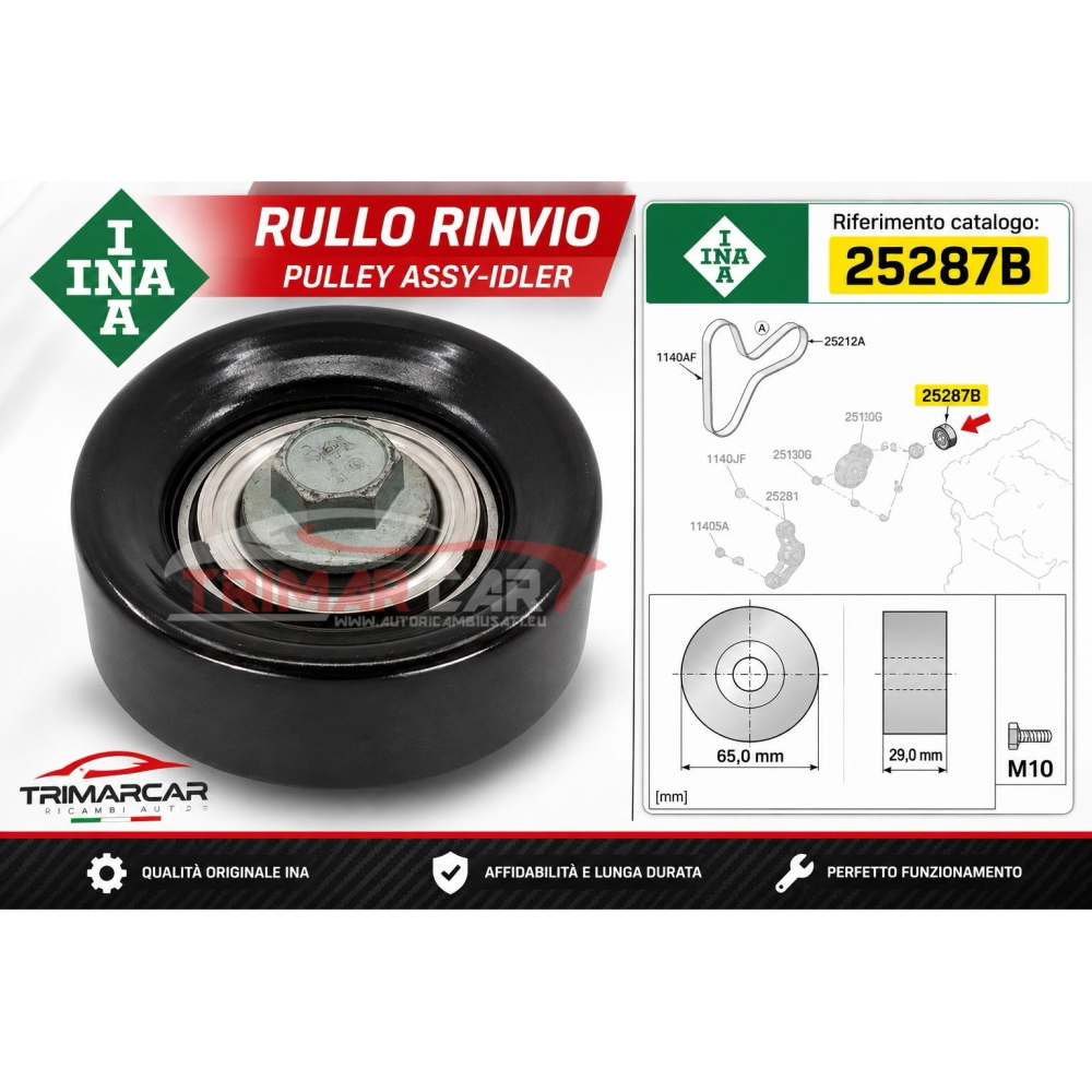 KIT CINGHIA SERVIZI INA 529054610 HYUNDAI KIA 1.6 CRDI D4FE 3 PEZZI
